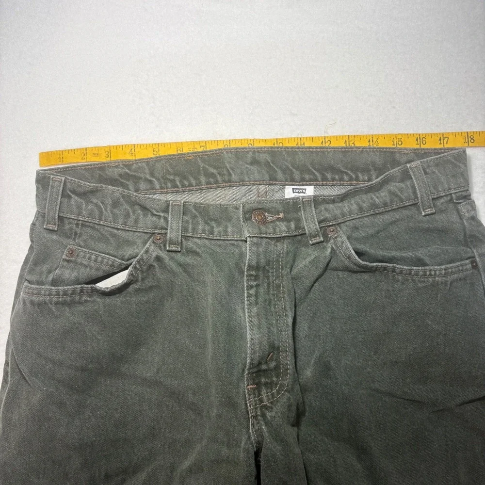Vintage Levis 562 Loose Fit Husky Orange Tab Green‎ Grey Jeans Made in USA 36x29